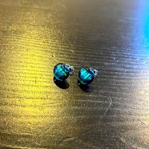 Opal silver earrings